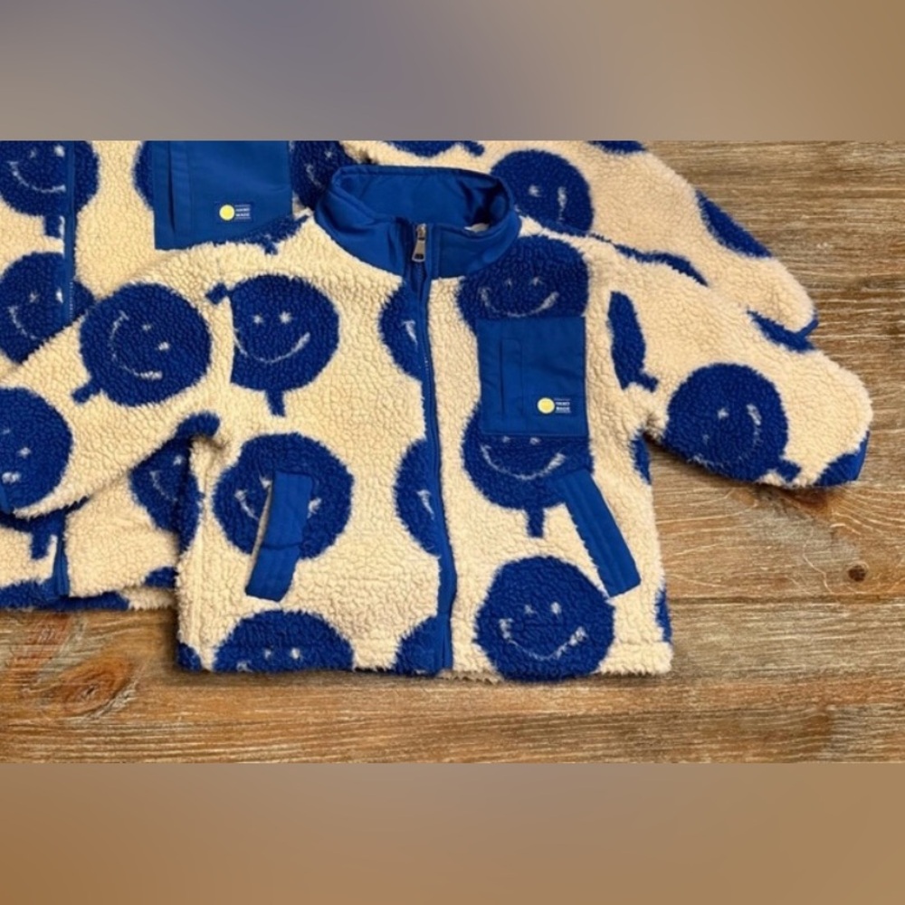 TODDLER SMILEY FACE FLEECE JACKET, SIZE 5T